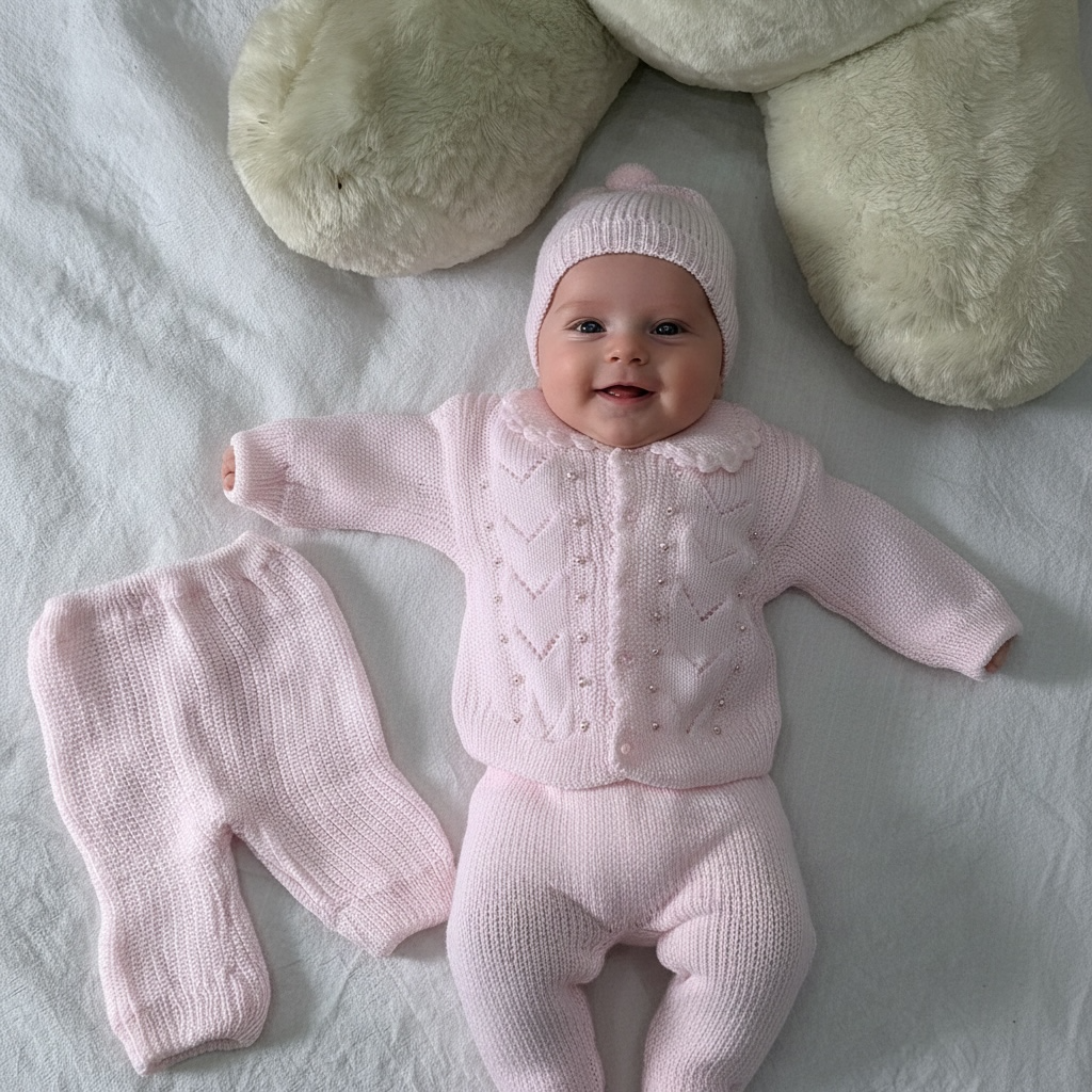 Newborn Pearl Knit 3-Piece Set