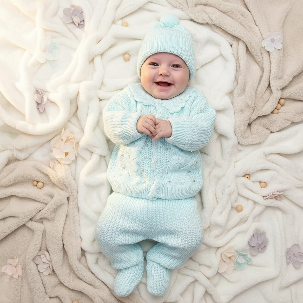 Newborn Pearl Knit 3-Piece Set