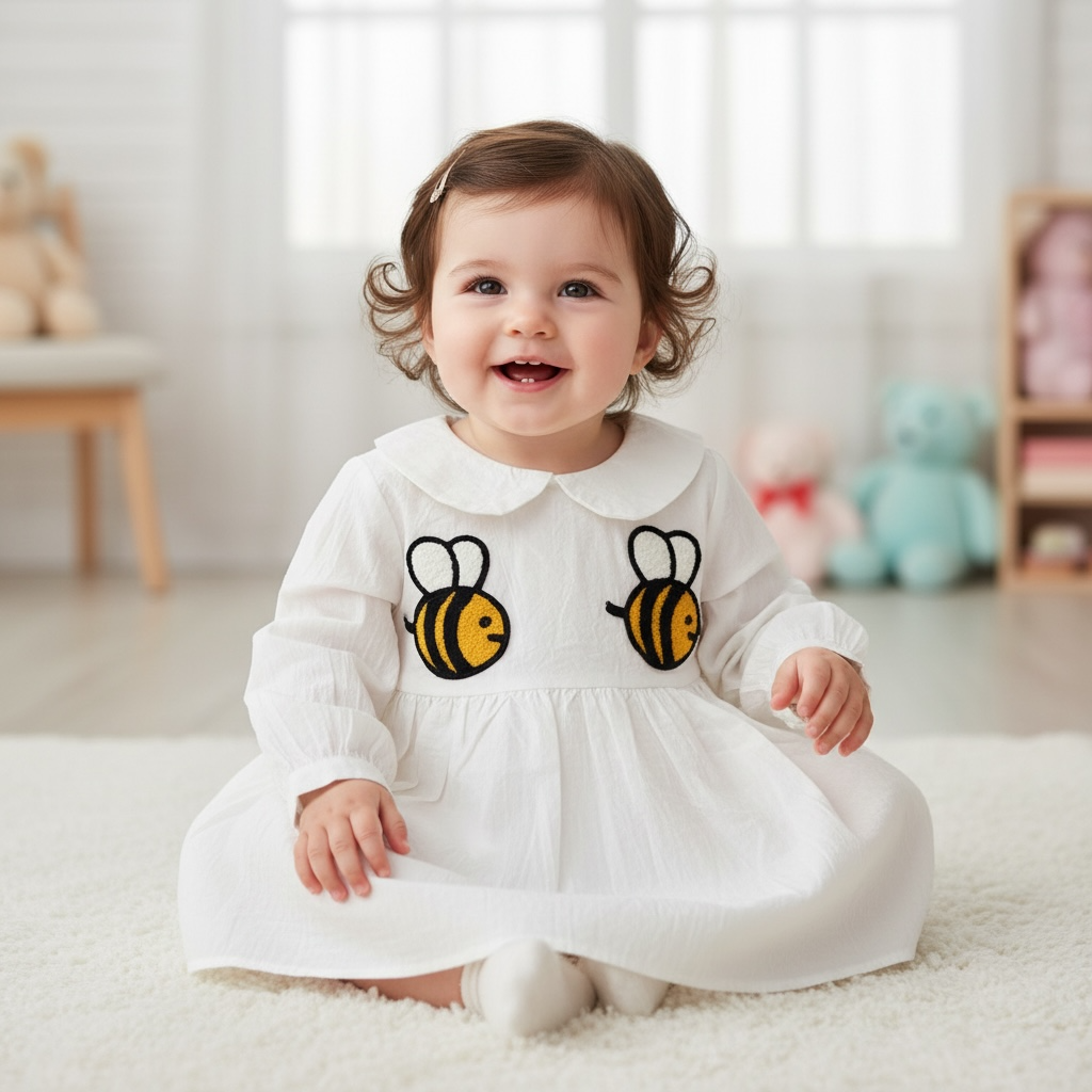 Bee Patch Blouse with Peter Pan Collar