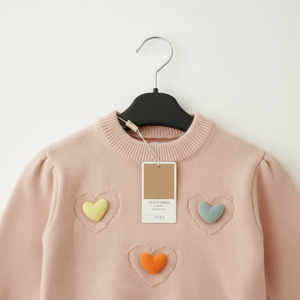 Padded Heart Knit Sweater