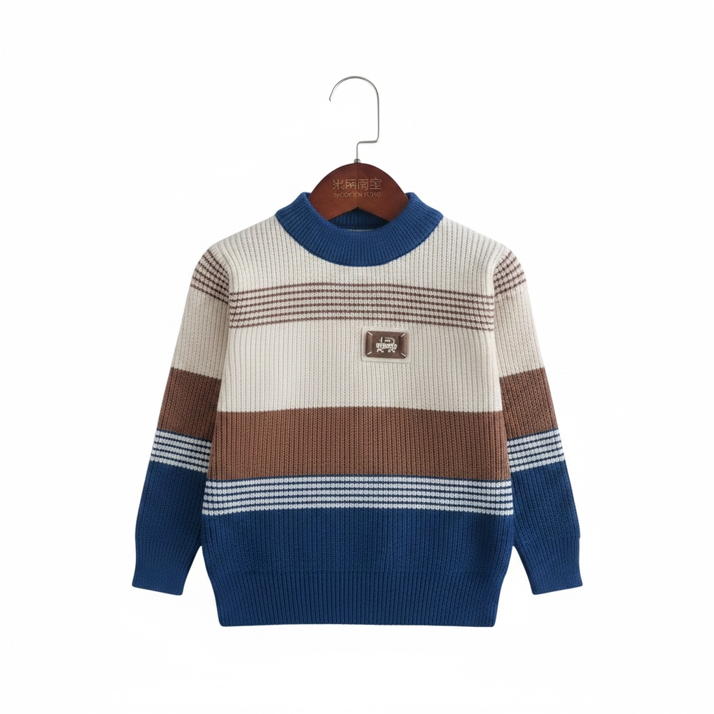 Kids Striped Crew-Neck Knit Sweater – Car Patch