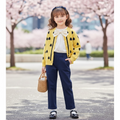 Girls Heart Knit Cardigan Jersey – Yellow with Bow