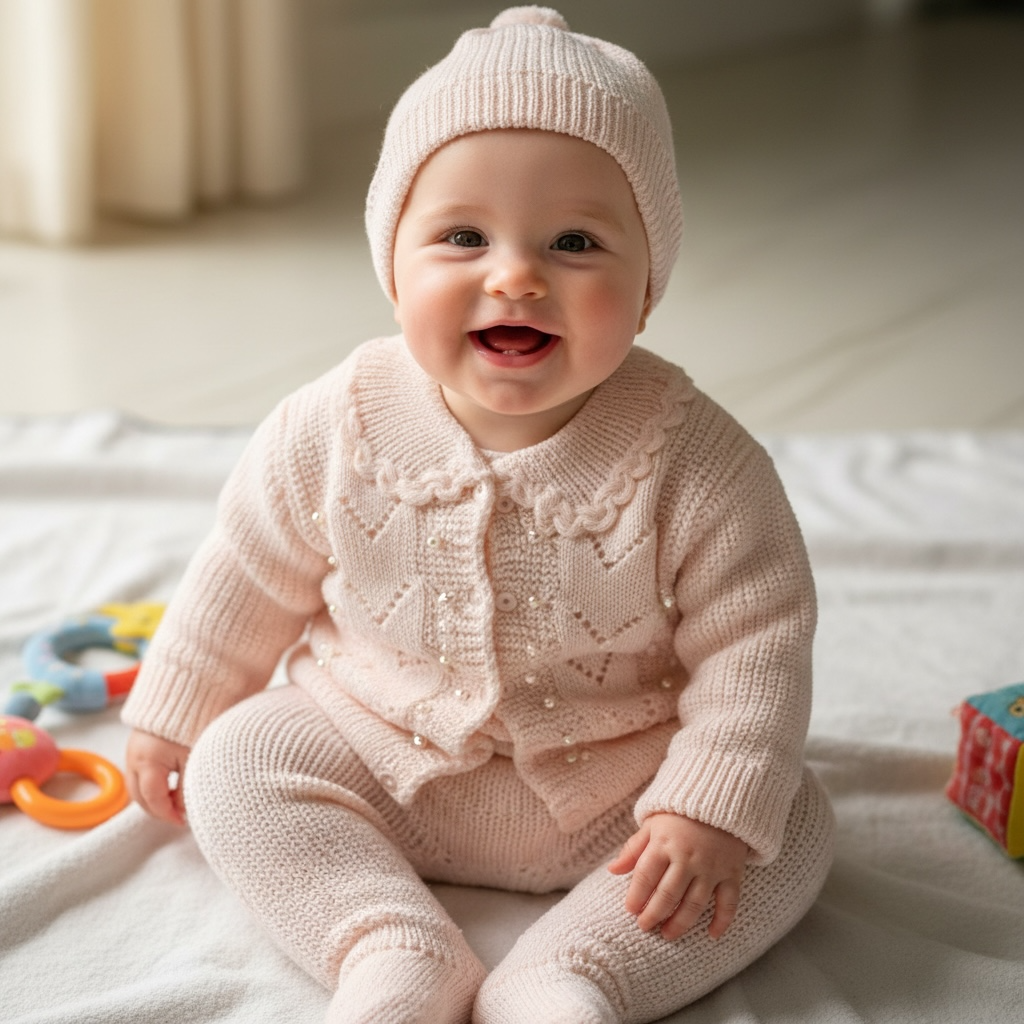 Newborn Pearl Knit 3-Piece Set