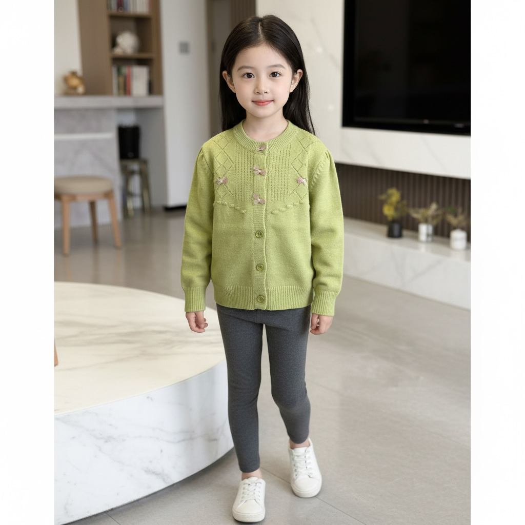 Pistachio Green Bow Detail Cardigan