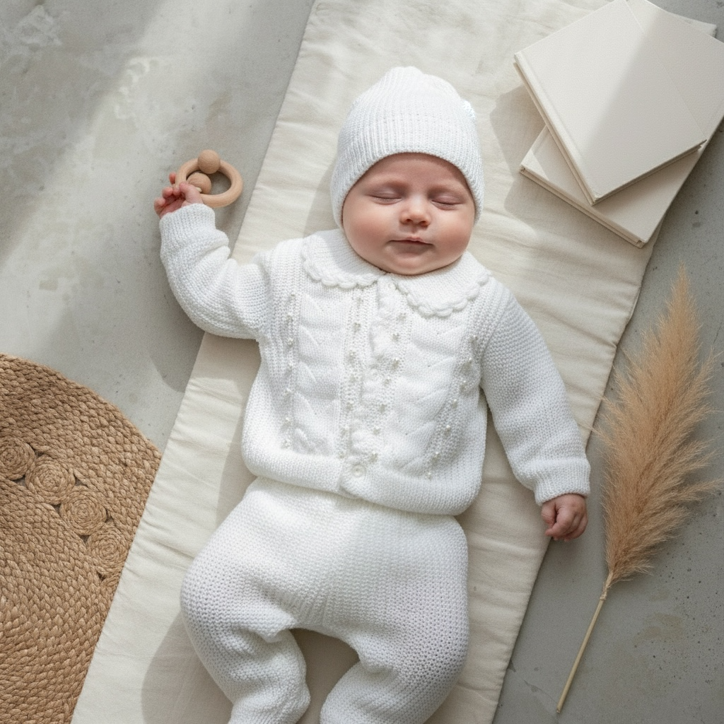 Newborn Pearl Knit 3-Piece Set