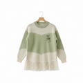 Fringe Hem Knit Tunic — Sage