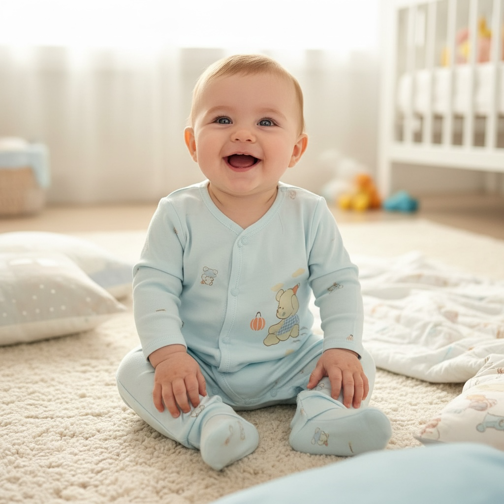 Newborn Bear Button Top