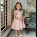 Blush Pink Tiered Floral Frock