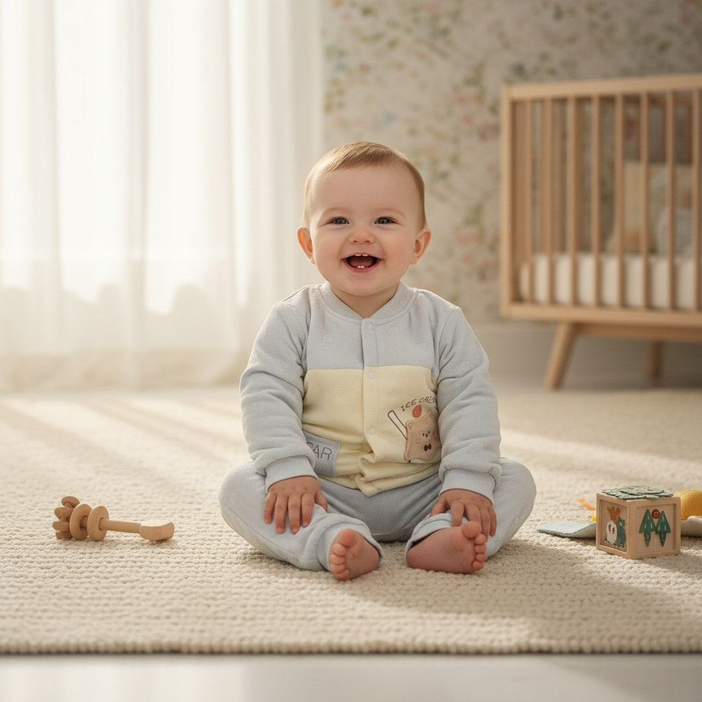 Ice-Cream Bear Soft Padded Warm Baby Set