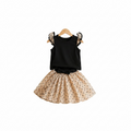 Polka-Dot Ruffle Top & Tulle Skirt Set
