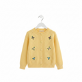 Butter Yellow Floral Embroidered Cardigan