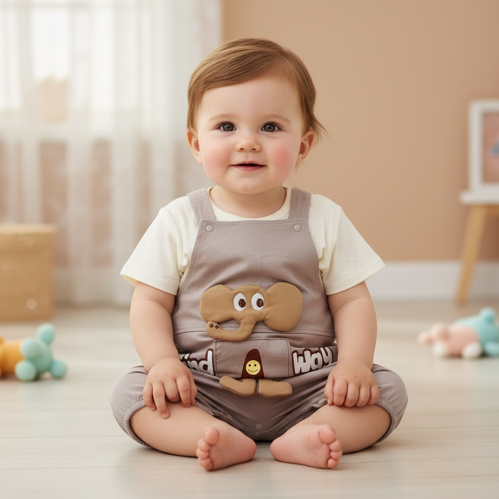 Elephant Dungaree & Tee Set