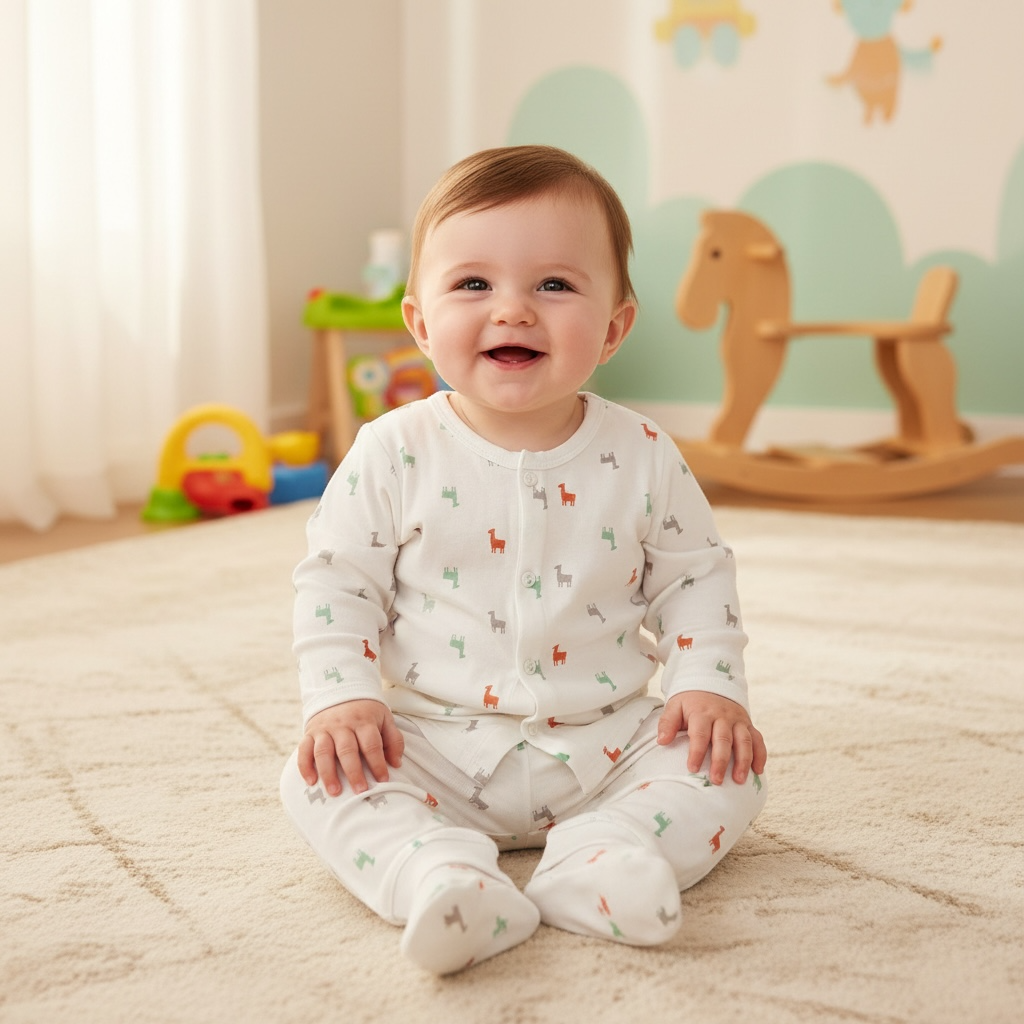 Animal Print Cotton Loungewear Set
