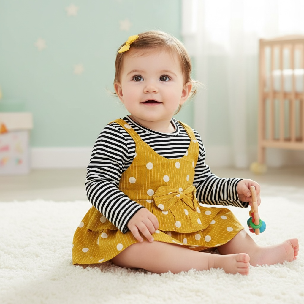 Dots & Stripes Ruffle Top