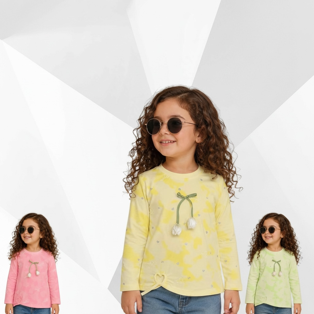 Tie-Dye Tulle-Tie Full-Sleeve Tee