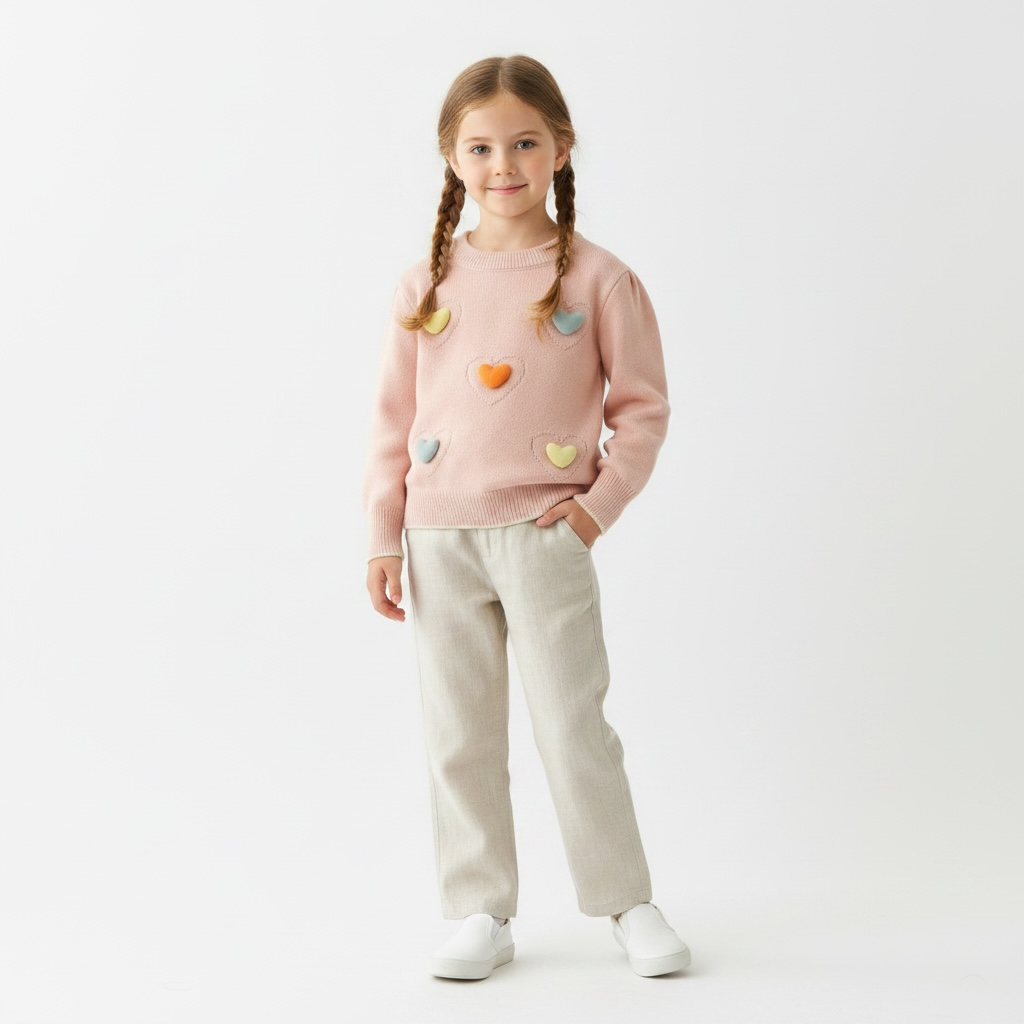 Padded Heart Knit Sweater