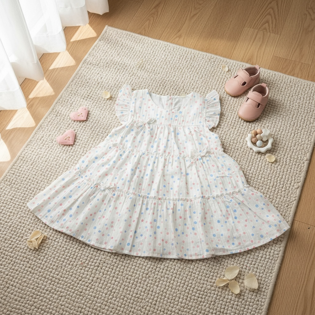 Pastel Dot Tiered Summer Dress