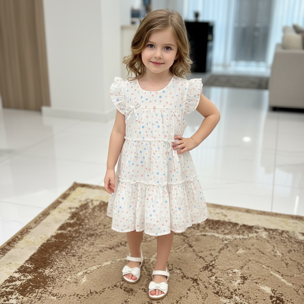 Pastel Dot Tiered Summer Dress